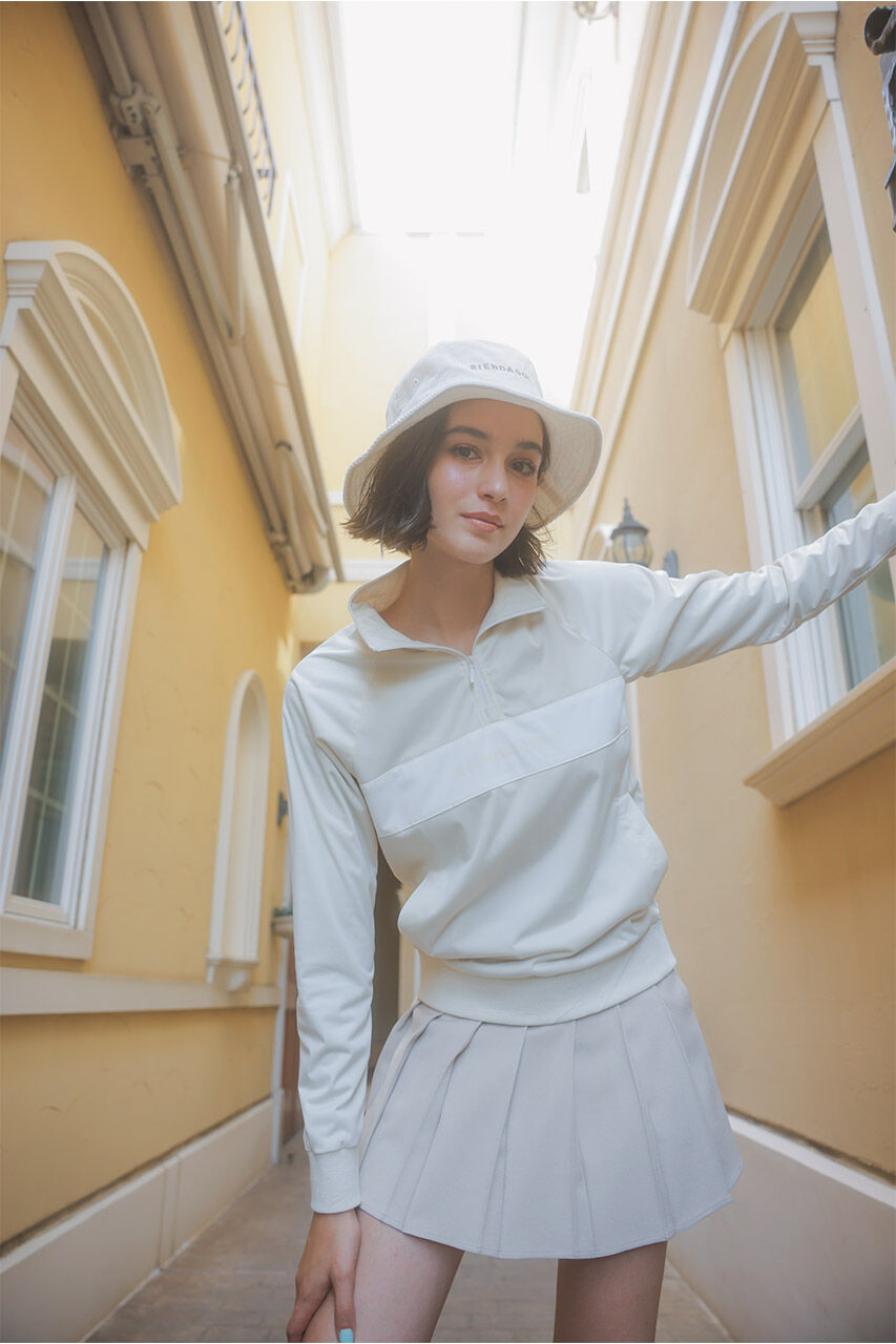 rienda「ハーフジップライトブルゾン」|ブルゾン・スタジャン|BEG