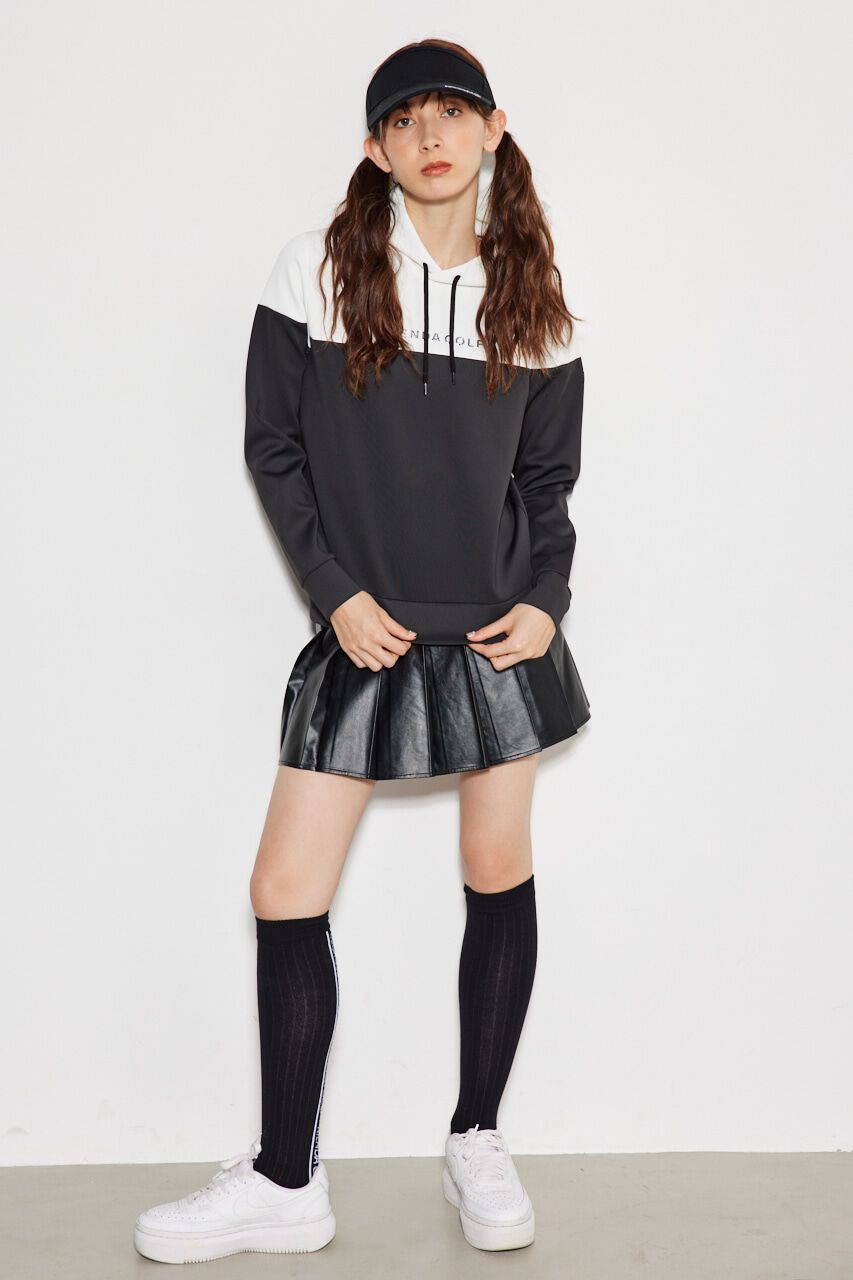 rienda「バイカラーロゴカットパーカー」|パーカー|