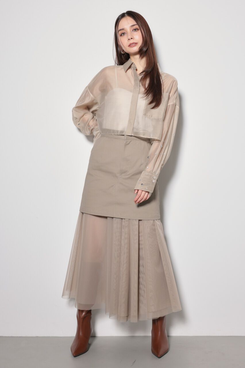 rienda「ビジュースリーヴシアーシャツ」|シャツ・ブラウス|