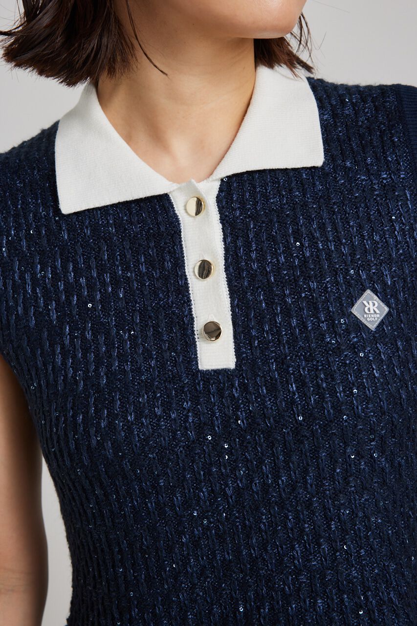 rienda「シャイニーツイードペプラムニットTOP」|ニット・セーター|