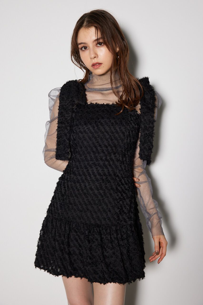 rienda「フラッフィーリボンワンピース」|ワンピース|BLK