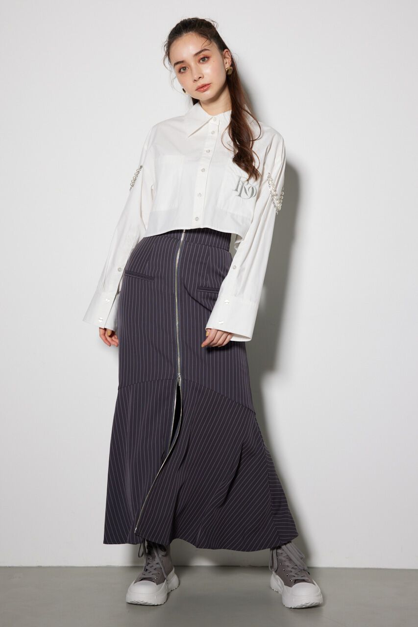 rienda「ショルダーチェーンオーバーシャツ」|シャツ・ブラウス|