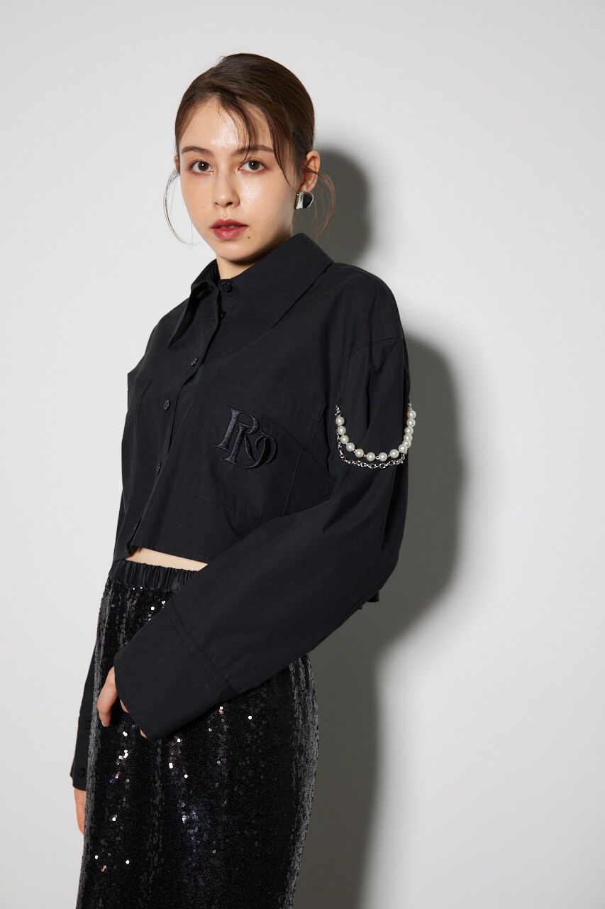 rienda「ショルダーチェーンオーバーシャツ」|シャツ・ブラウス|