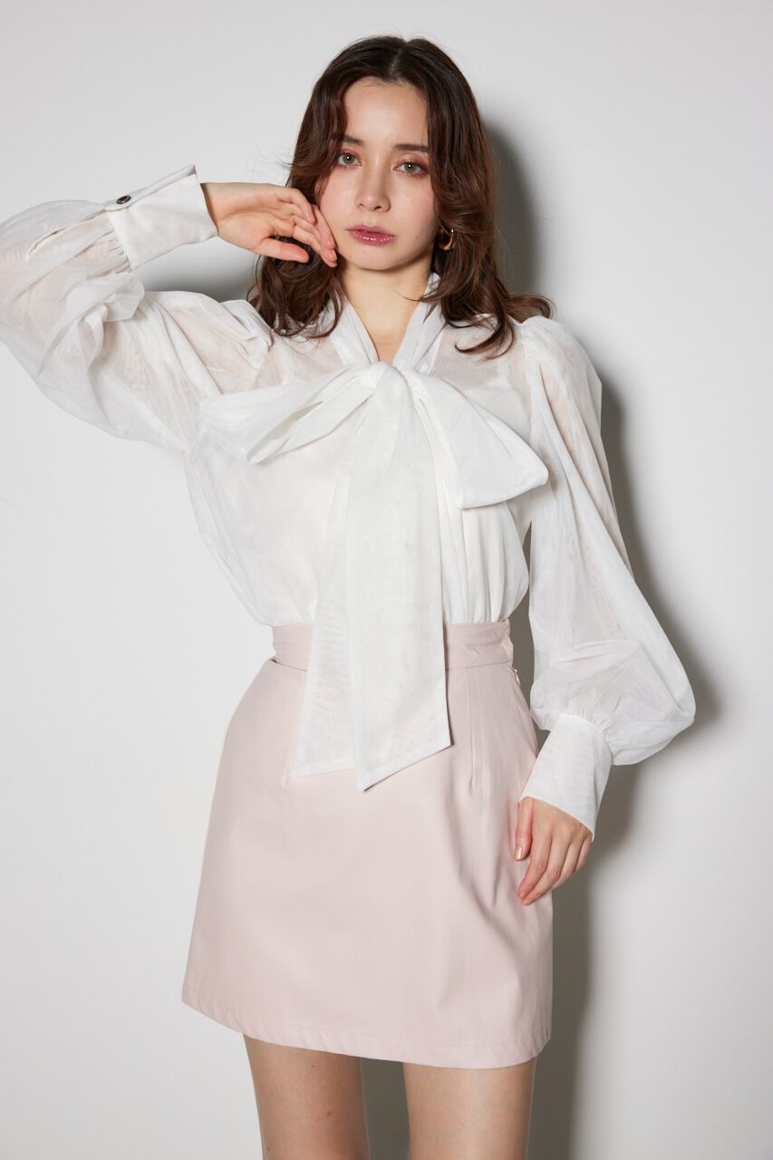 rienda「チュールボウタイネックトップス」|シャツ・ブラウス|IVOY3