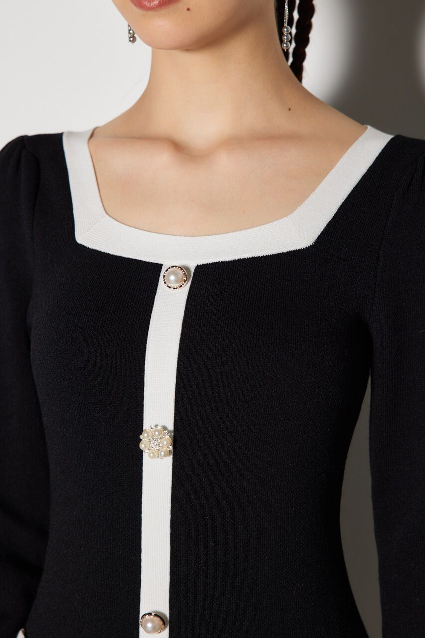 rienda「バイカラーニットミニワンピース」|ワンピース|