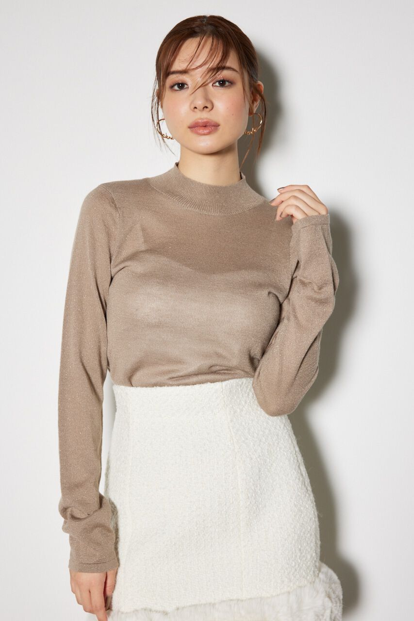 rienda「バックオープンボタンニットトップス」|ニット・セーター|BRN