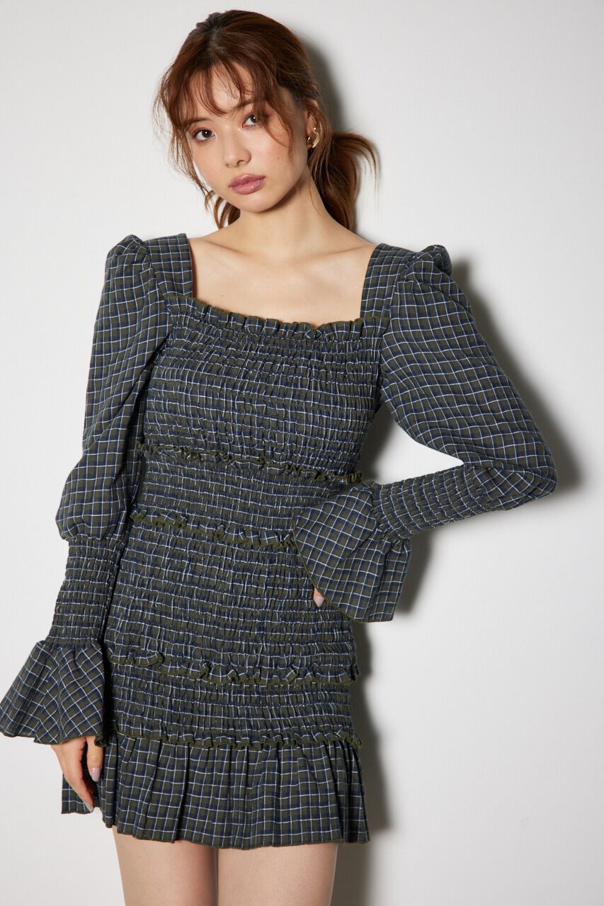 rienda「シャーリングタイトミニワンピース」|ワンピース|Multi_1