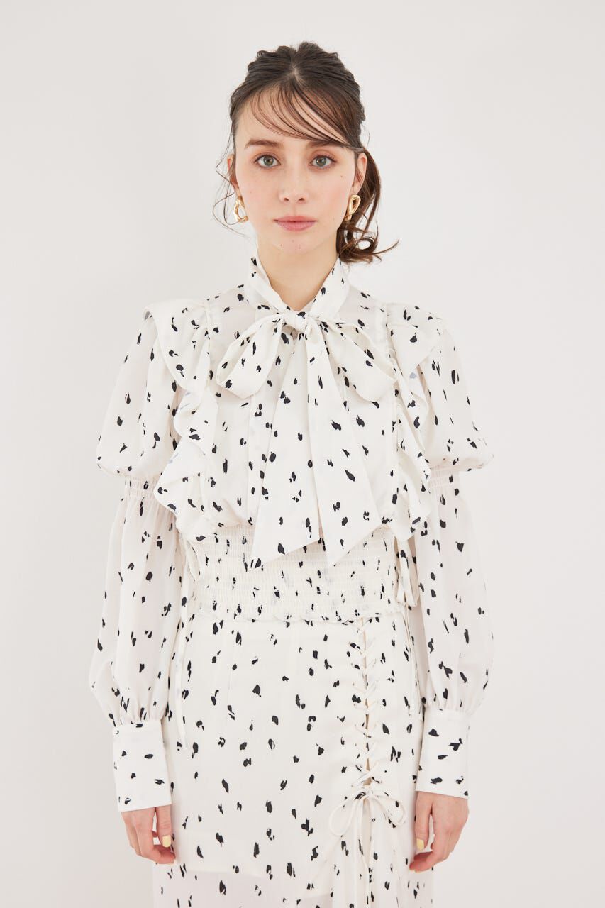 rienda「2WAYボウタイクロップドブラウス」|シャツ・ブラウス|