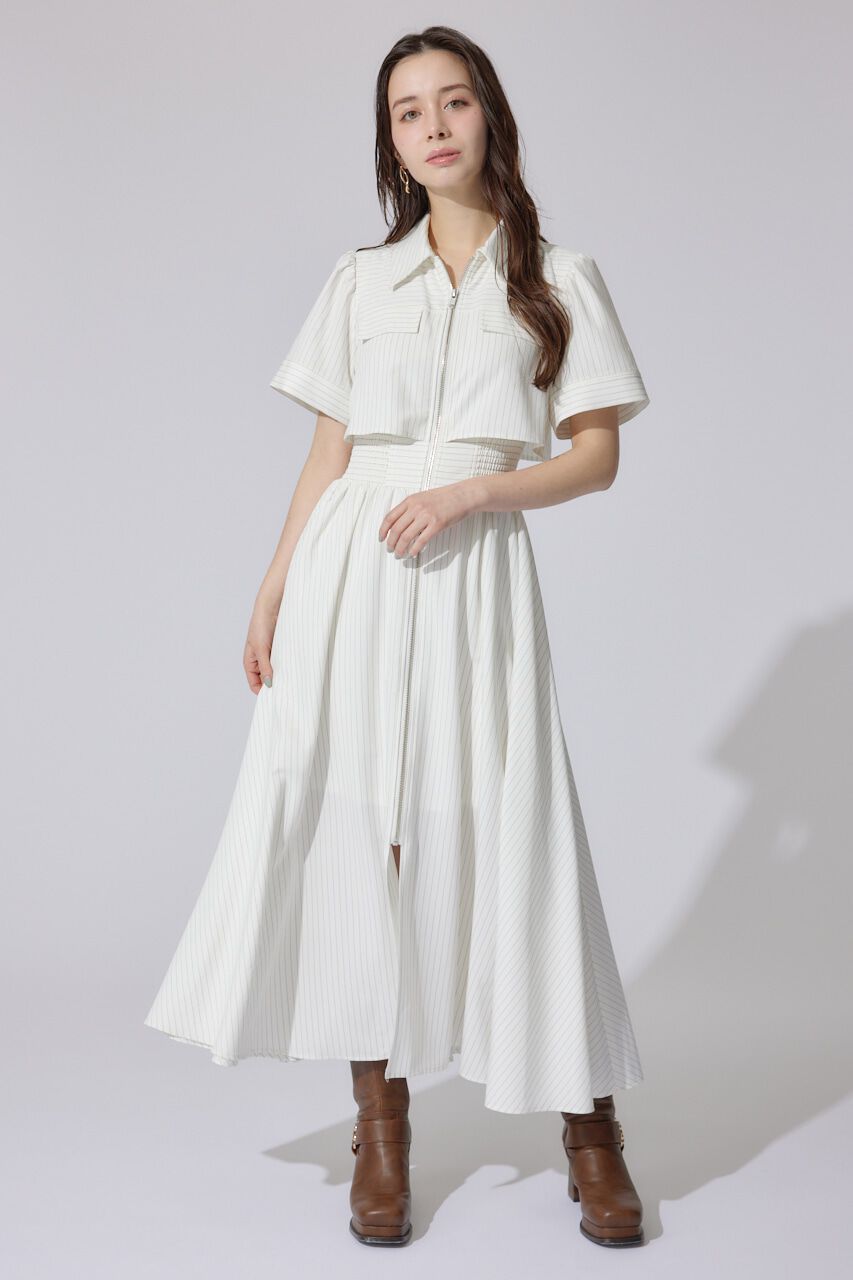 rienda「バストフレアワンピース」|ワンピース|柄WHT5