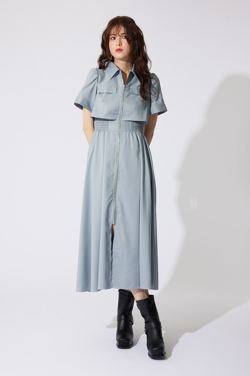 rienda「バストフレアワンピース」|ワンピース|L/BLU1