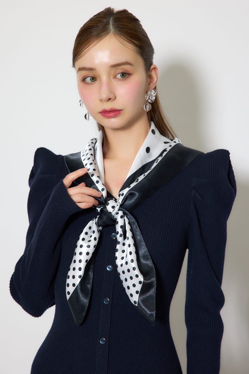 rienda「スカーフ付きマーメイドニットワンピース」|ワンピース|