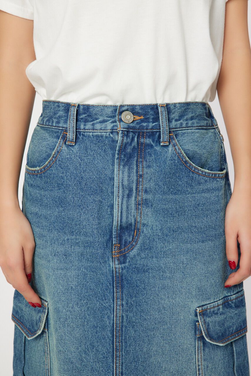 RODEO CROWNS「デニムカーゴマキシスカート」|スカート|