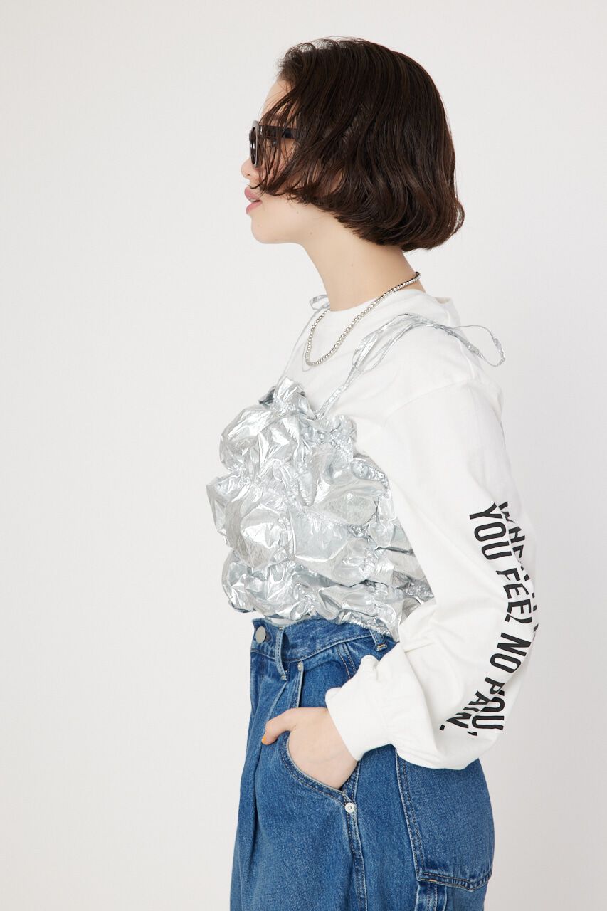 RODEO CROWNS「メタリックギャザーキャミソール」|キャミソール|