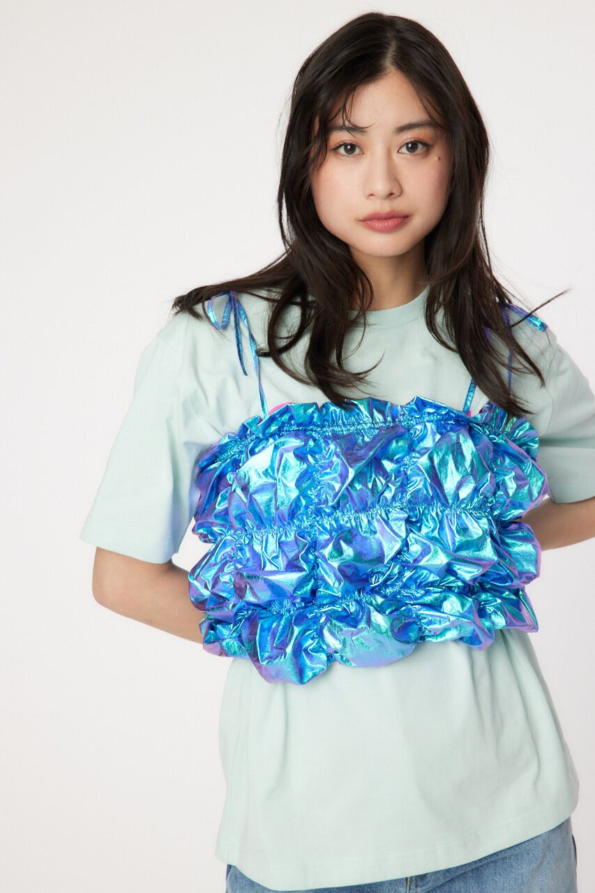 RODEO CROWNS「メタリックギャザーキャミソール」|キャミソール|