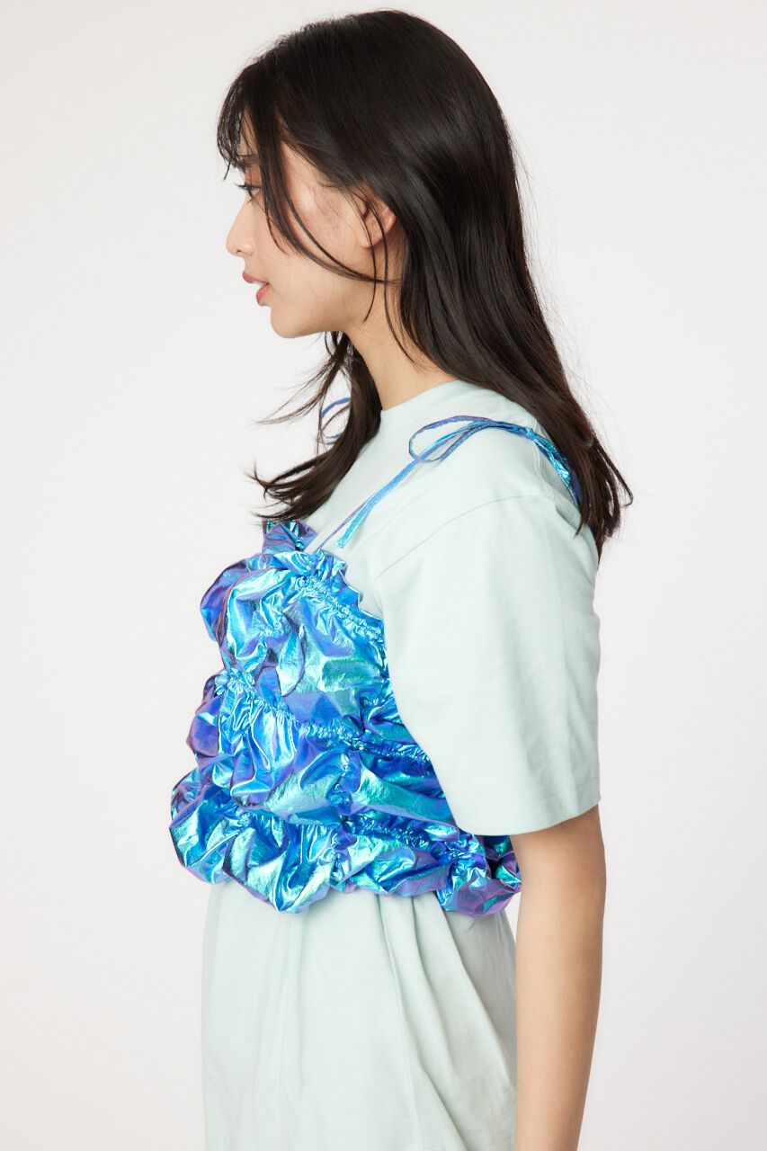 RODEO CROWNS「メタリックギャザーキャミソール」|キャミソール|