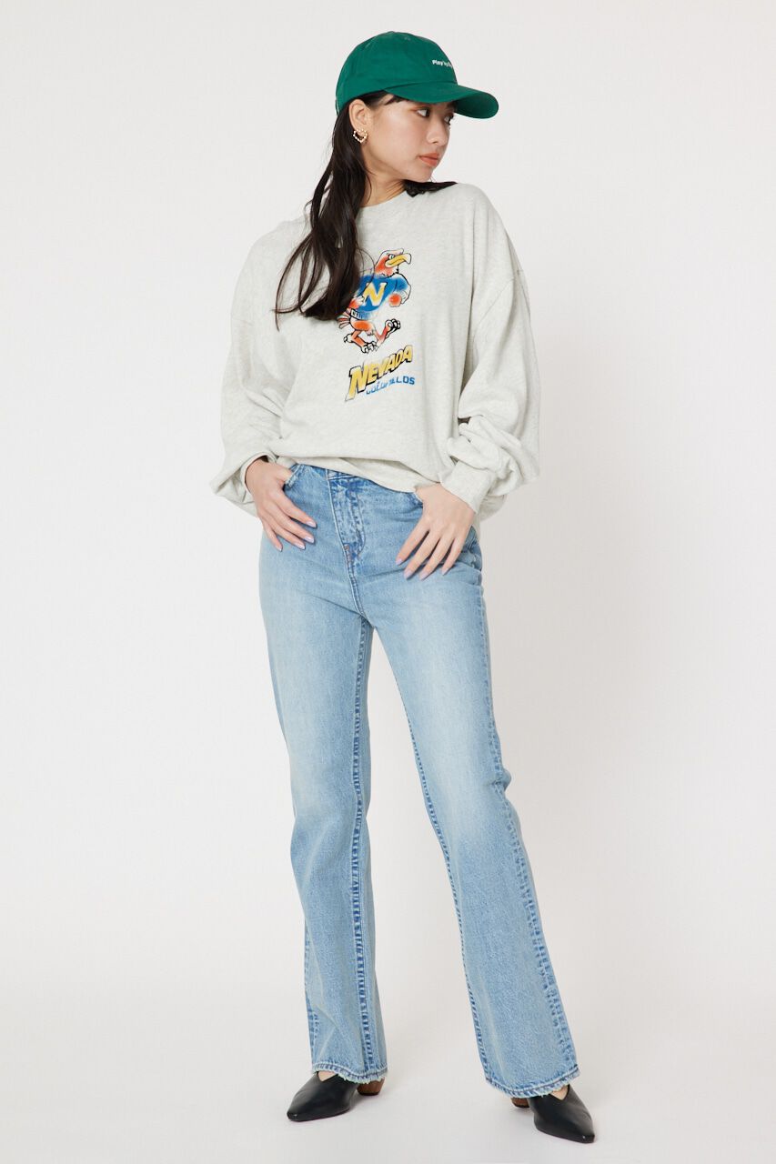 RODEO CROWNS「アシンメトリーハイウエストフレアデニム」|デニム|