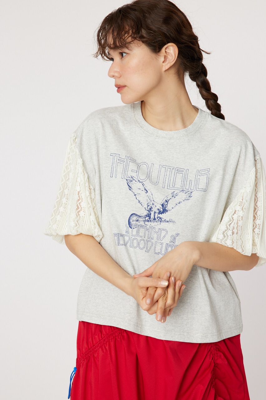 RODEO CROWNS「レーススリーブトップス」|Tシャツ・カットソー|L/T.GRY1