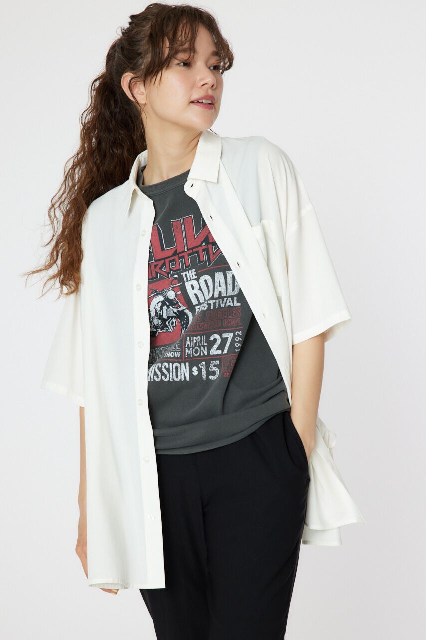 RODEO CROWNS「ハーフスリーブビッグシャツ」|シャツ・ブラウス|O/WHT1