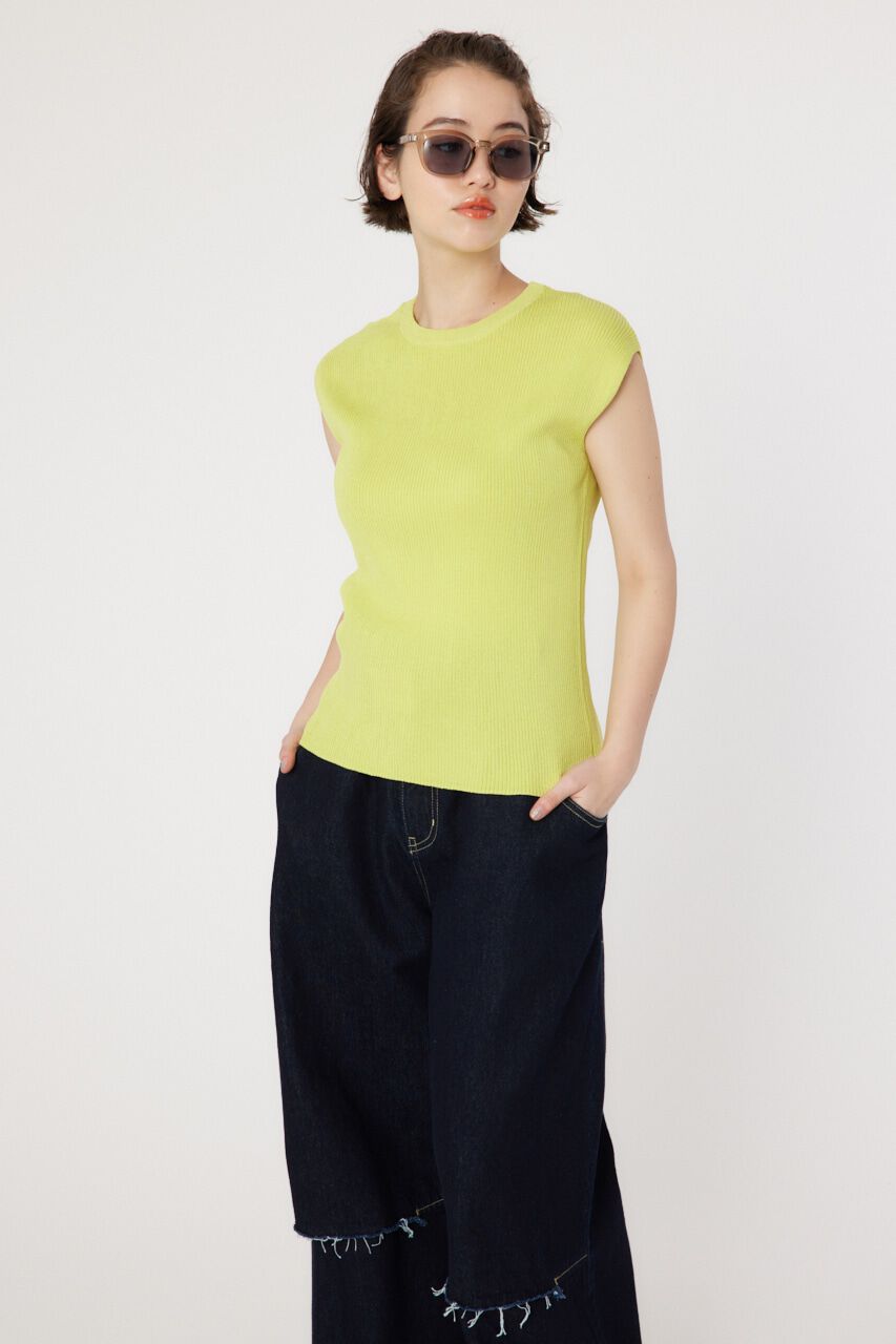 RODEO CROWNS「BASIC ノースリーブ ニット トップス」|タンクトップ|