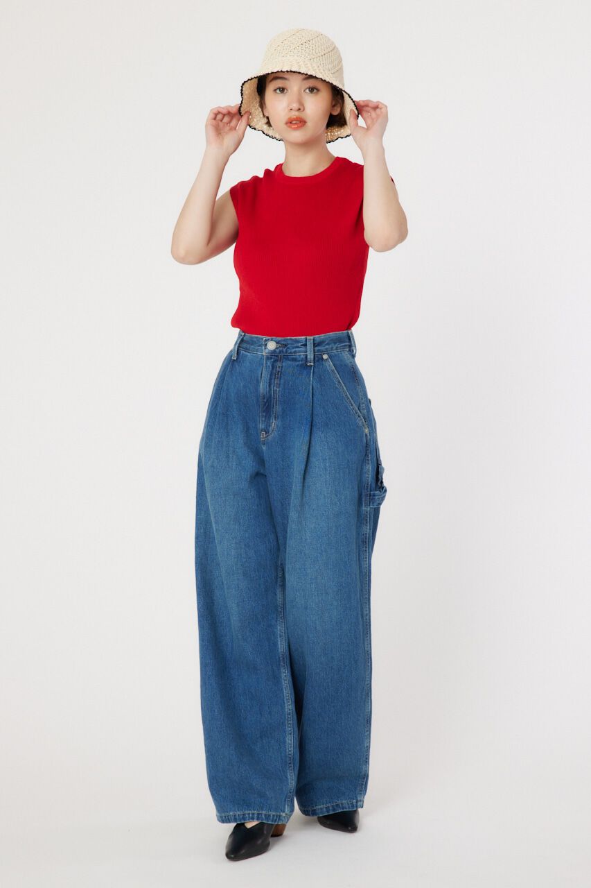 RODEO CROWNS「BASIC ノースリーブ ニット トップス」|タンクトップ|