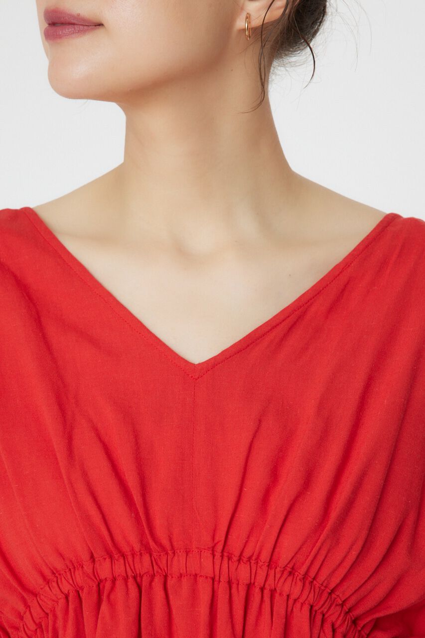 RODEO CROWNS「リネンライクギャザーブラウス」|シャツ・ブラウス|