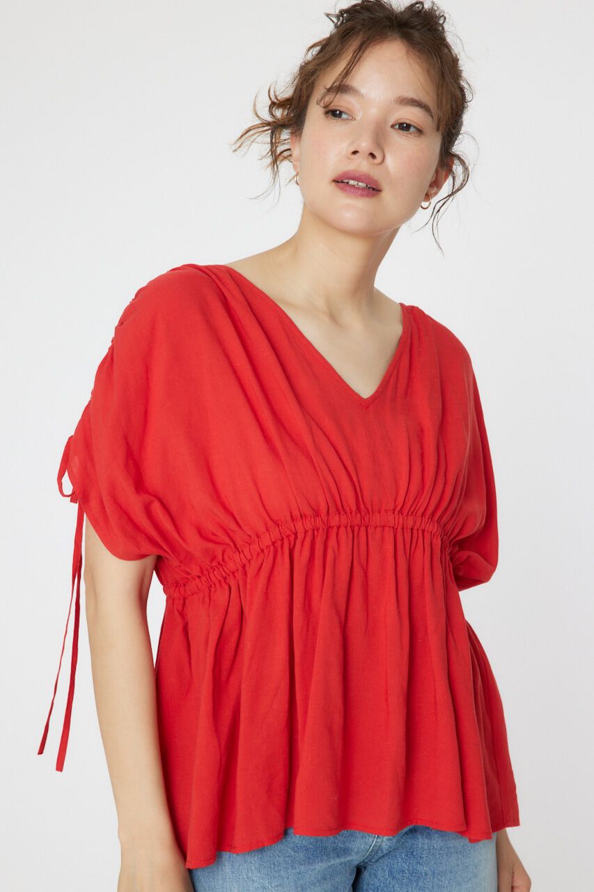 RODEO CROWNS「リネンライクギャザーブラウス」|シャツ・ブラウス|