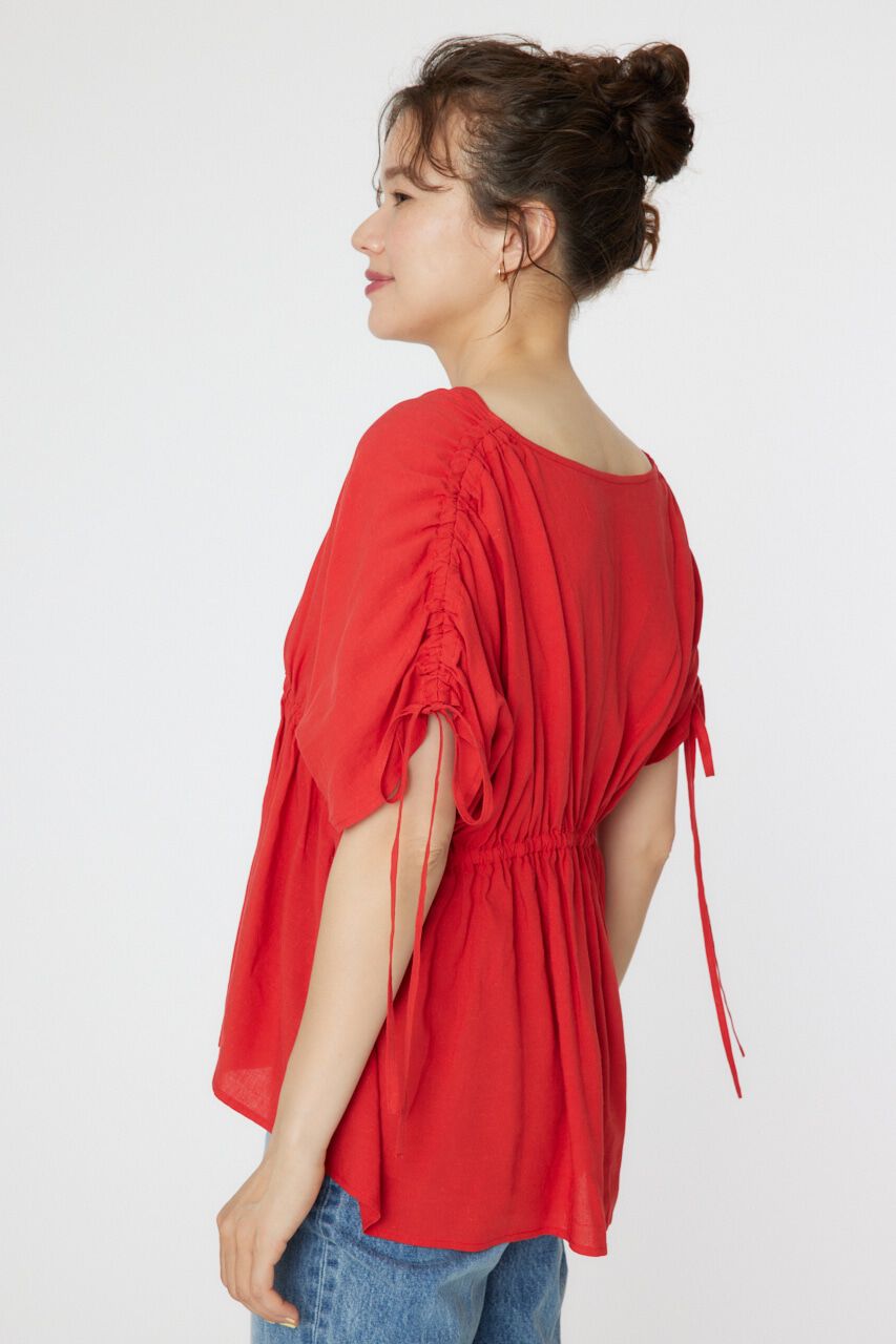 RODEO CROWNS「リネンライクギャザーブラウス」|シャツ・ブラウス|