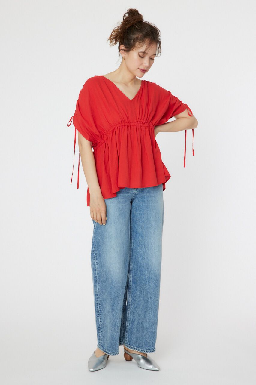 RODEO CROWNS「リネンライクギャザーブラウス」|シャツ・ブラウス|