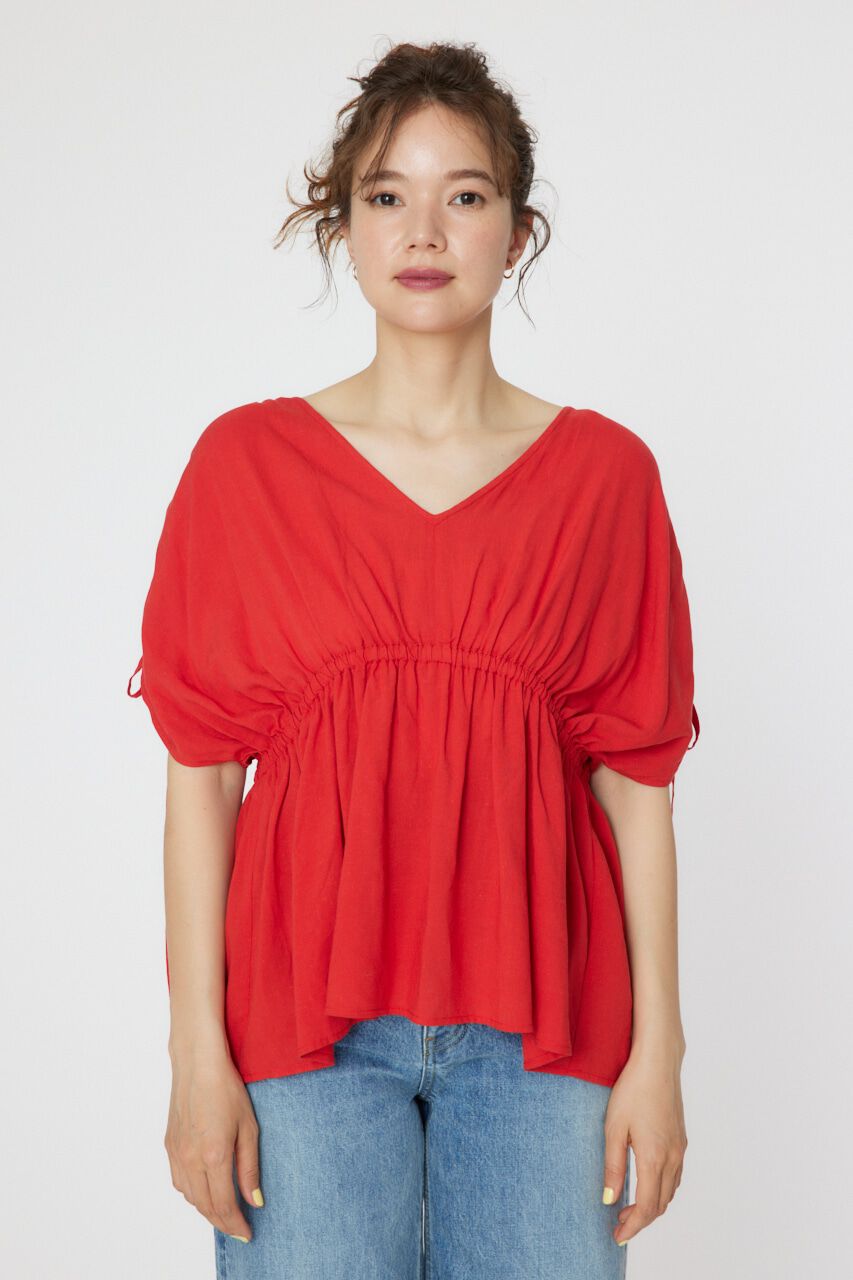 RODEO CROWNS「リネンライクギャザーブラウス」|シャツ・ブラウス|