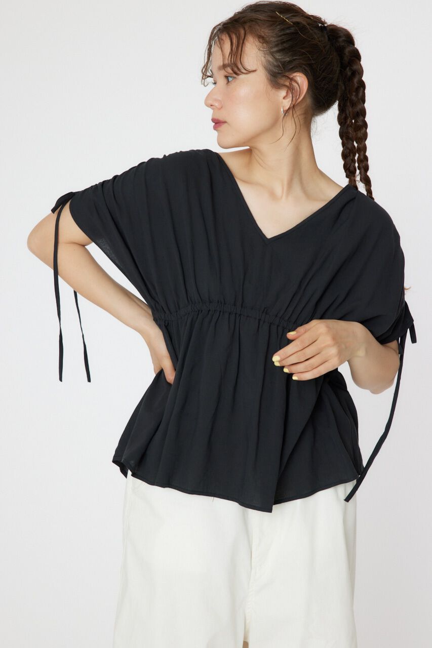 RODEO CROWNS「リネンライクギャザーブラウス」|シャツ・ブラウス|C.GRY