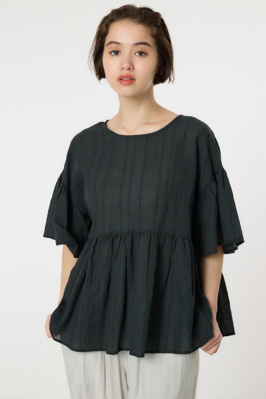 RODEO CROWNS「リネンライクフリルブラウス」|シャツ・ブラウス|C.GRY