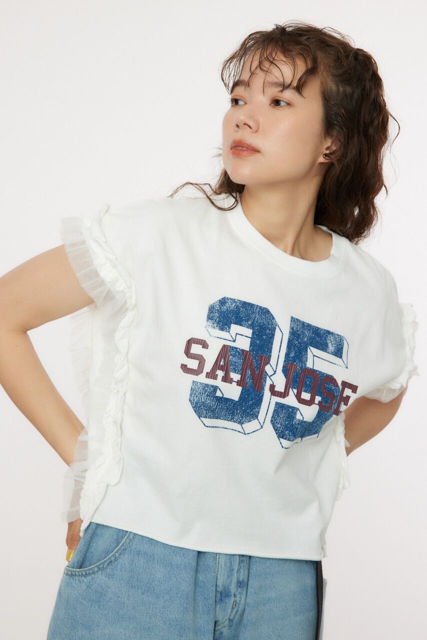 RODEO CROWNS「フリルナンバートップス」|Tシャツ・カットソー|O/WHT1