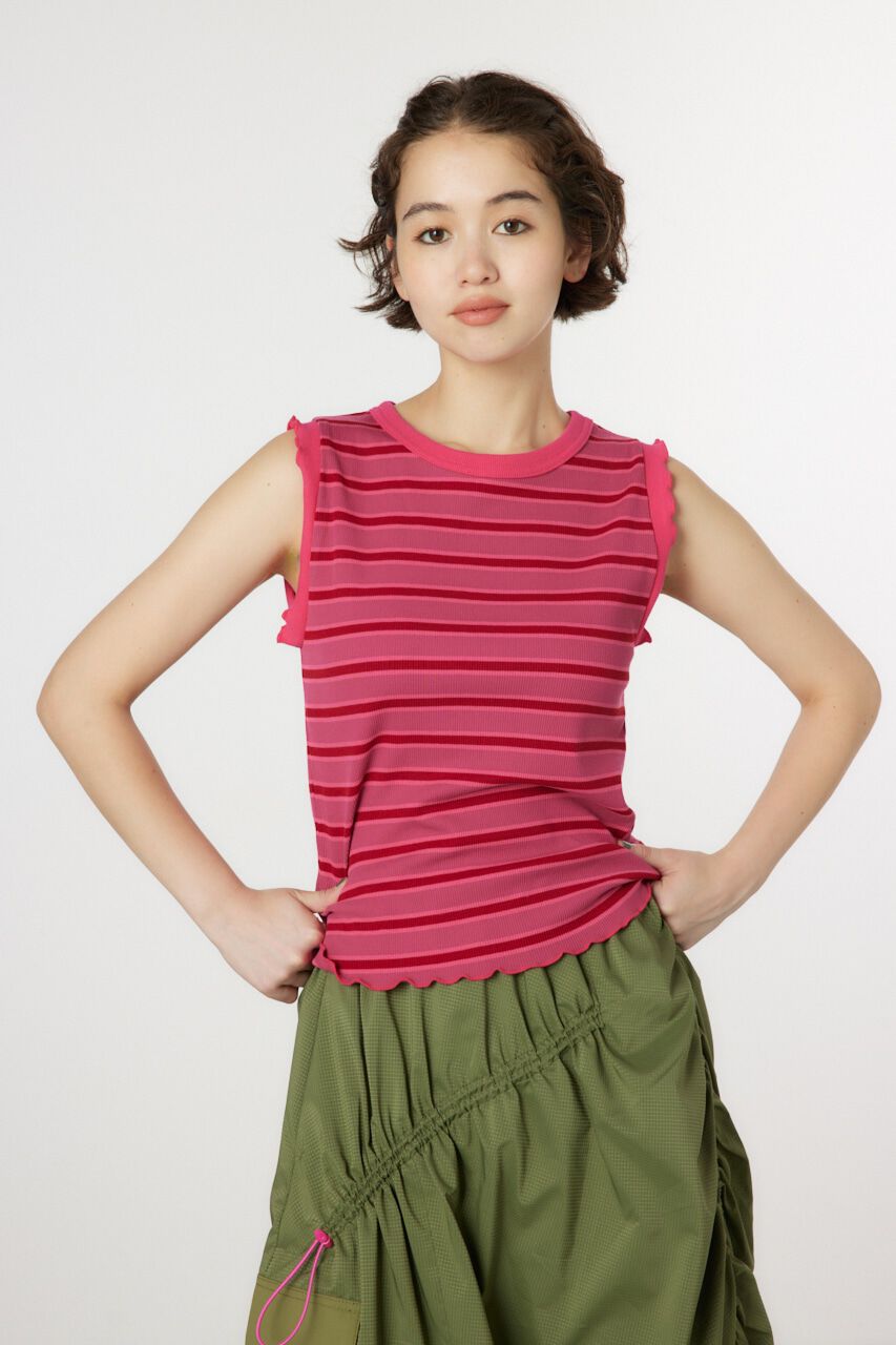 RODEO CROWNS「ボーダーメロータンクトップ」|タンクトップ|柄PNK5