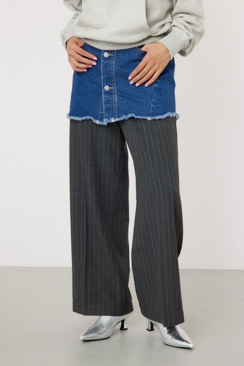 RODEO CROWNS「デニムスカート レイヤード スラックス」|その他|GRY