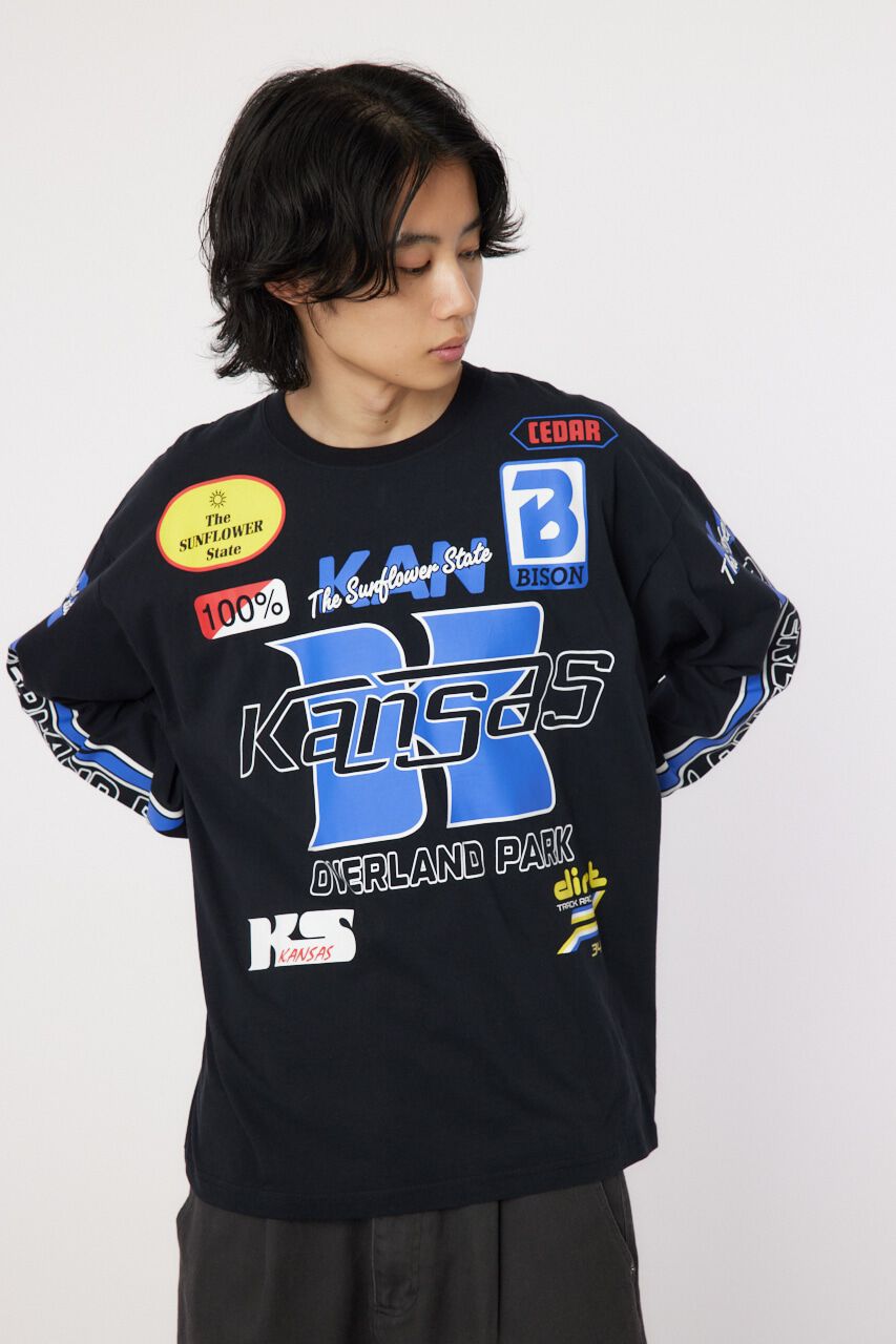 RODEO CROWNS「レーシング ロングスリーブTシャツ」|Tシャツ・カットソー|BLK