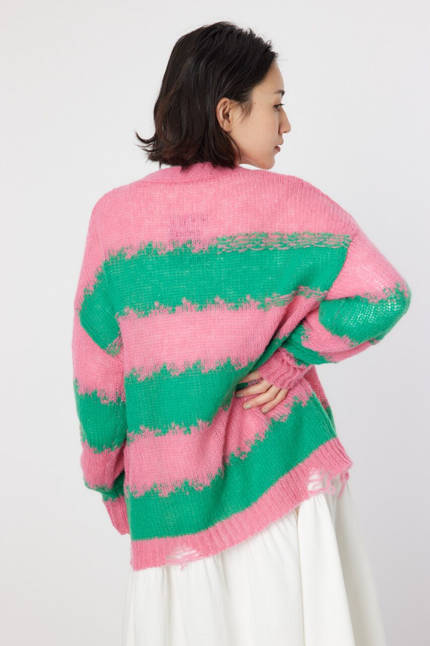 RODEO CROWNS「Grunge Border Knit カーディガン」|ニット・セーター|