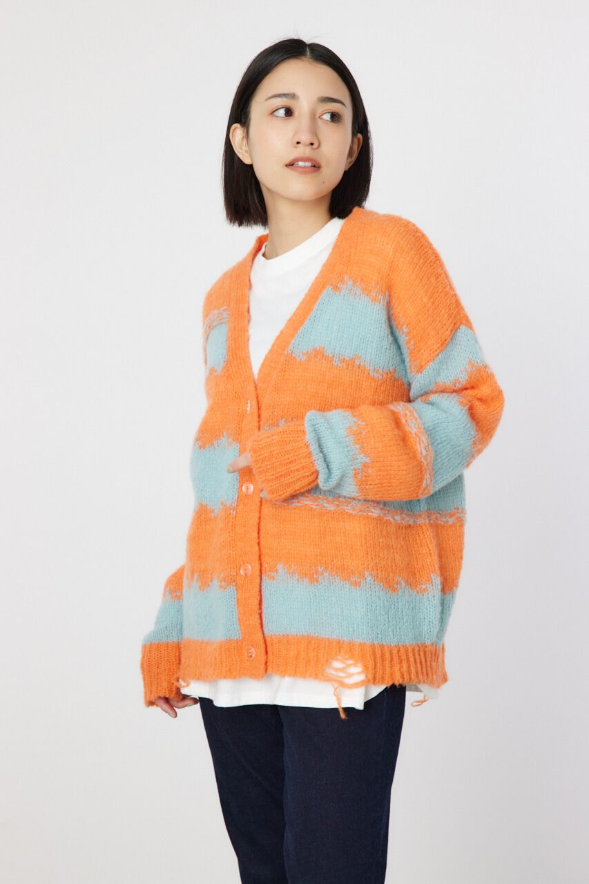 RODEO CROWNS「Grunge Border Knit カーディガン」|ニット・セーター|