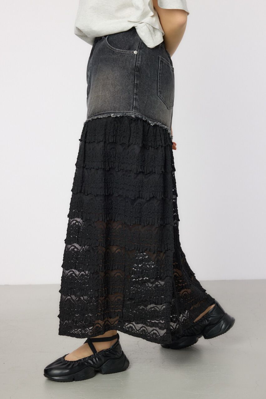 RODEO CROWNS「デニム&times;レーススカート」|スカート|