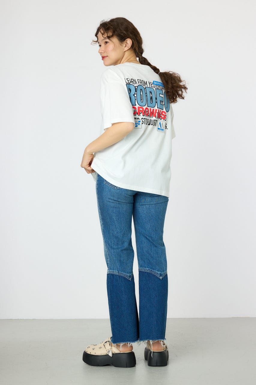 RODEO CROWNS「Overlap デニムアップリケTシャツ」|Tシャツ・カットソー|