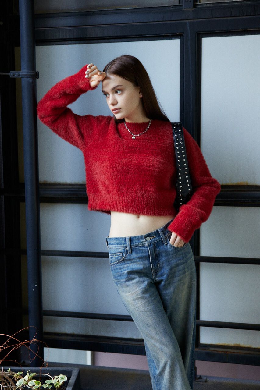 SLY「SHAGGY CREW NECK トップス」|ニット・セーター|