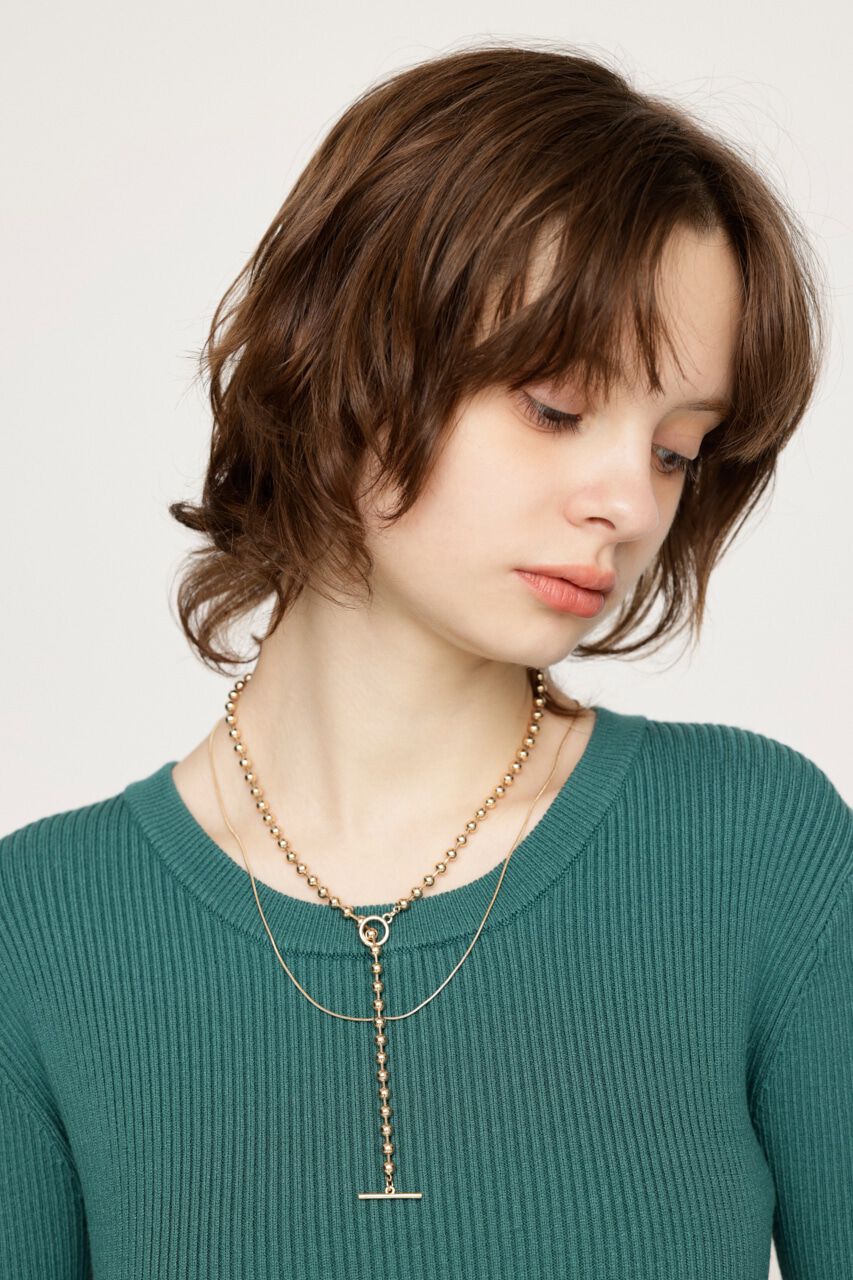 SLY「BALL & SNAKE CHAIN N／C SET」|ネックレス|GLD