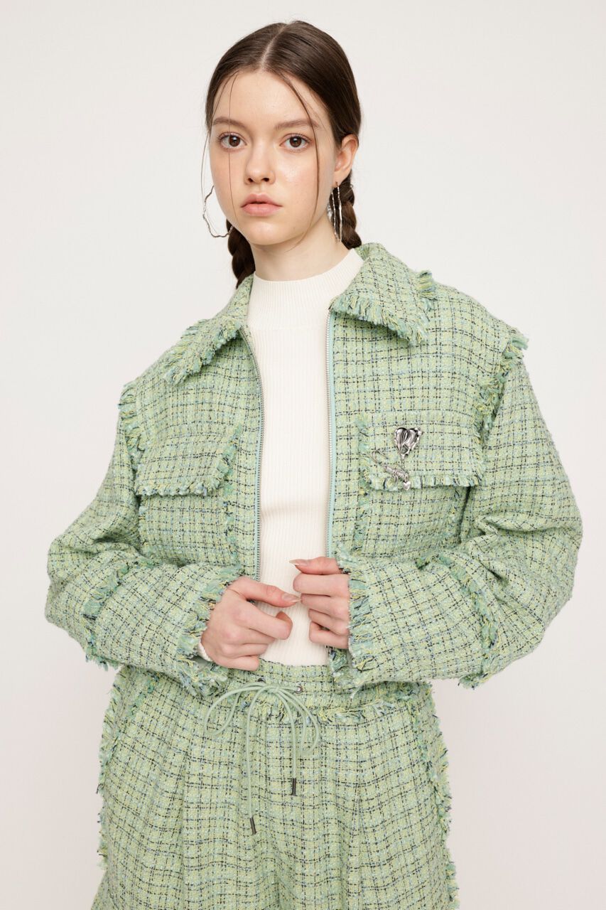 SLY「SPRING TWEED CROP ジャケット」|その他|M/GRN7