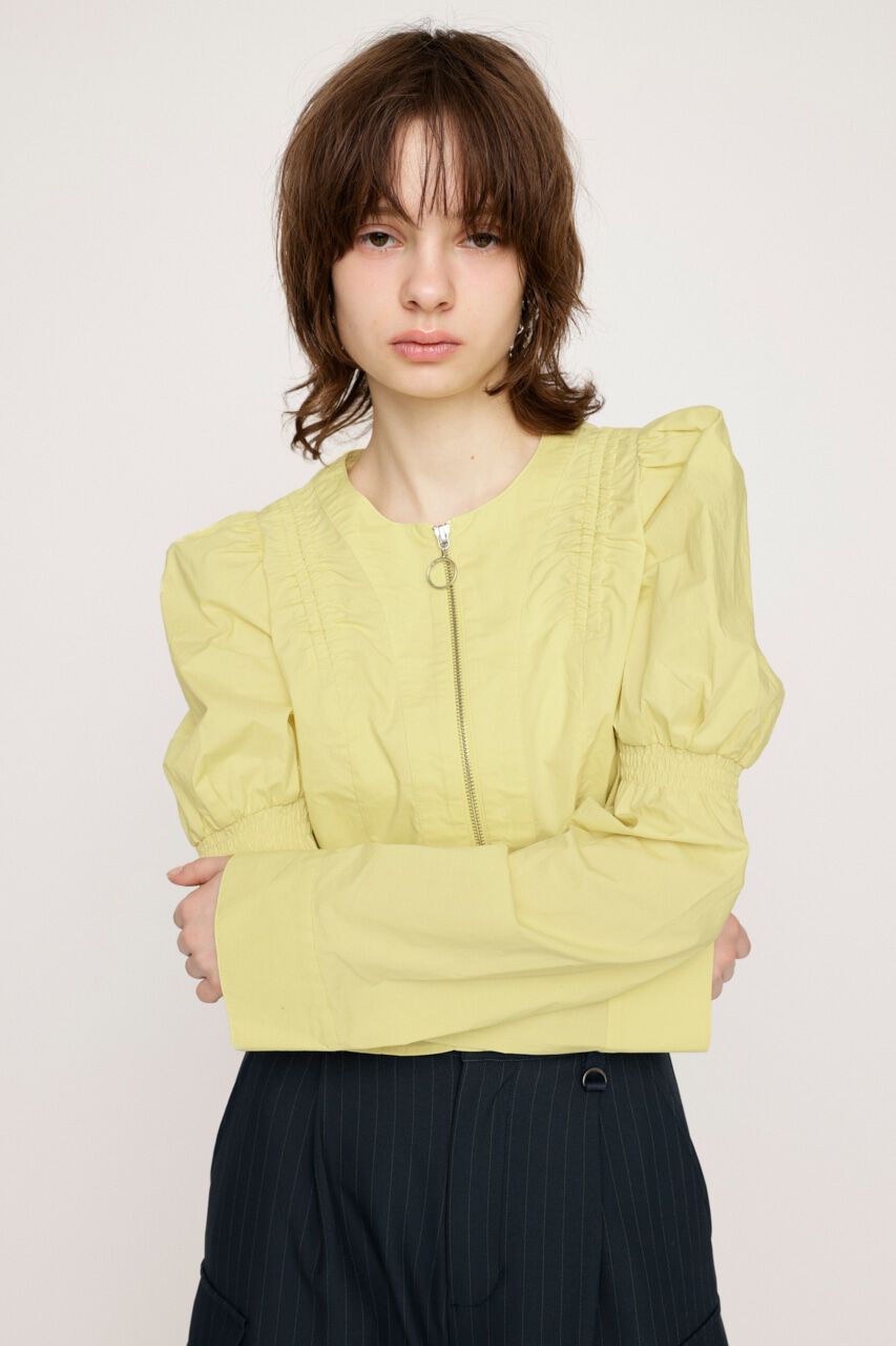 SLY「FRONT ZIP SHIRRING ブラウス」|シャツ・ブラウス|