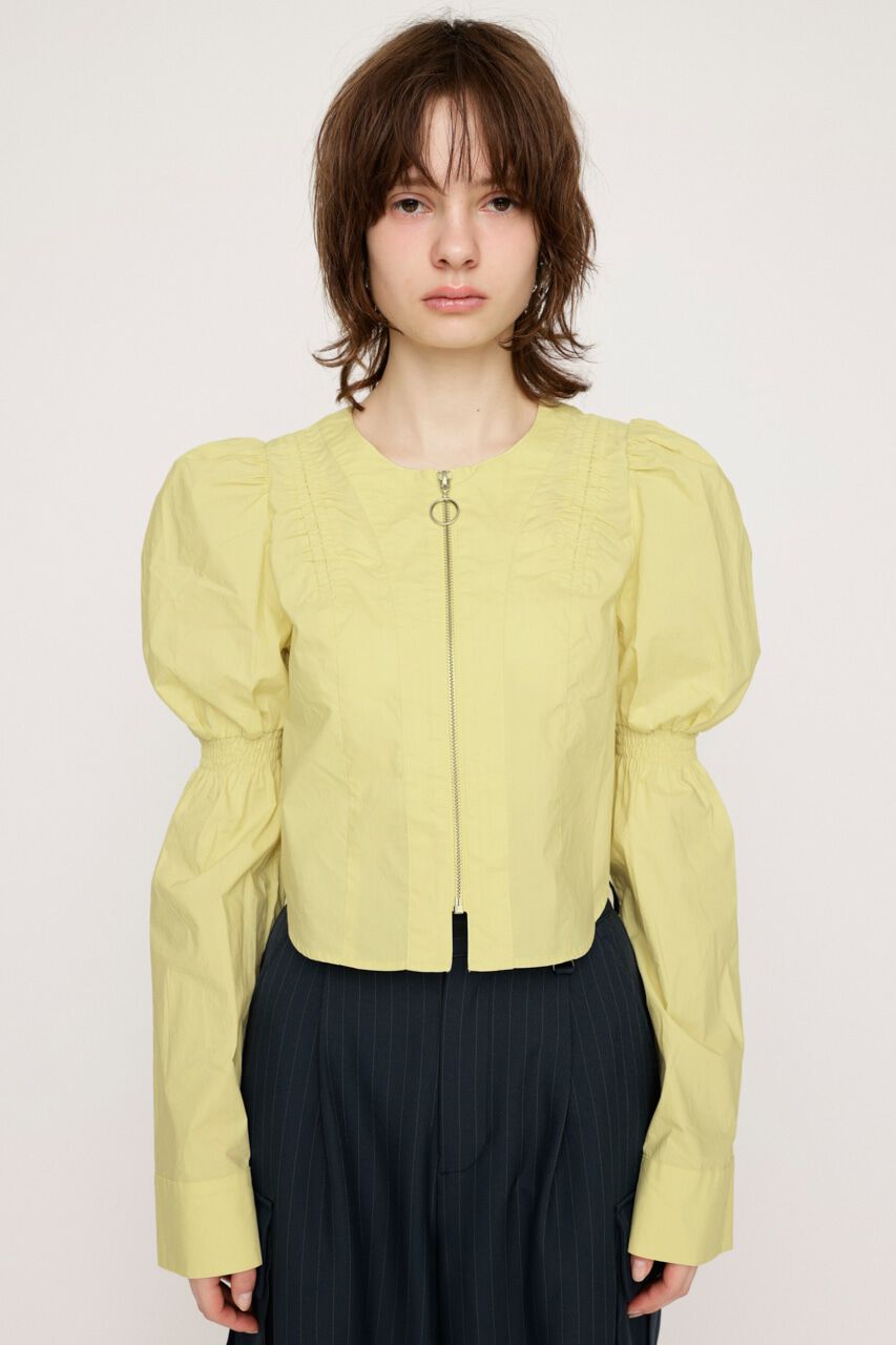 SLY「FRONT ZIP SHIRRING ブラウス」|シャツ・ブラウス|