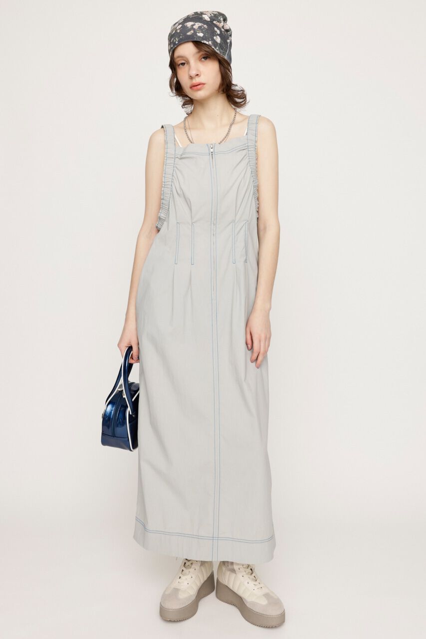SLY「GATHER SHOULDER CAMI ロングワンピース」|ワンピース|L/GRY1