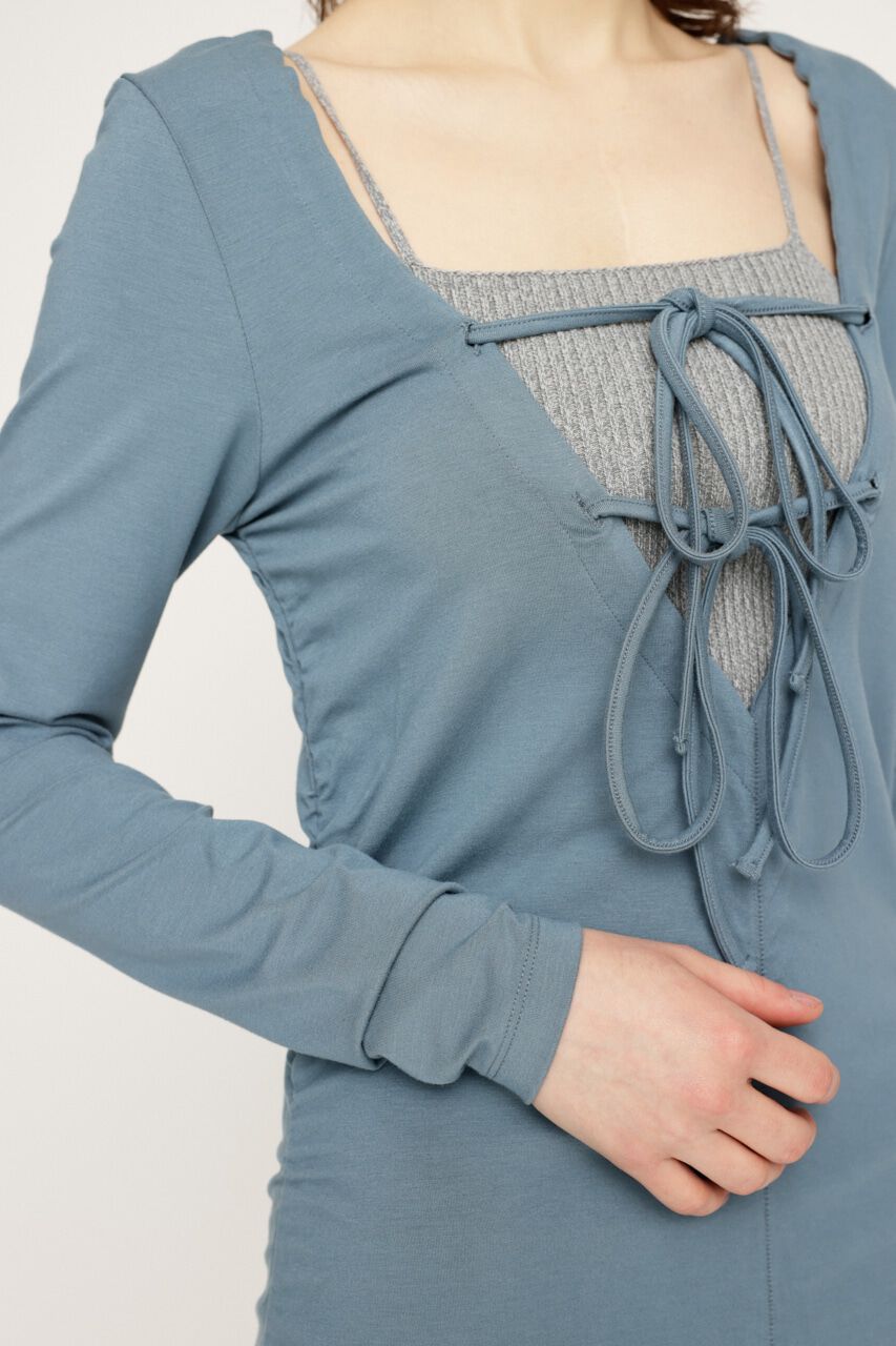 SLY「SHIRRING RIBBON 2WAY ワンピース」|ワンピース|