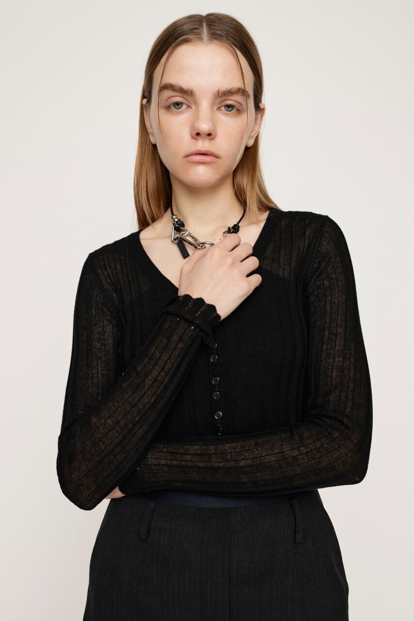 SLY「SHEER CROCHET HG カーディガン」|カーディガン|