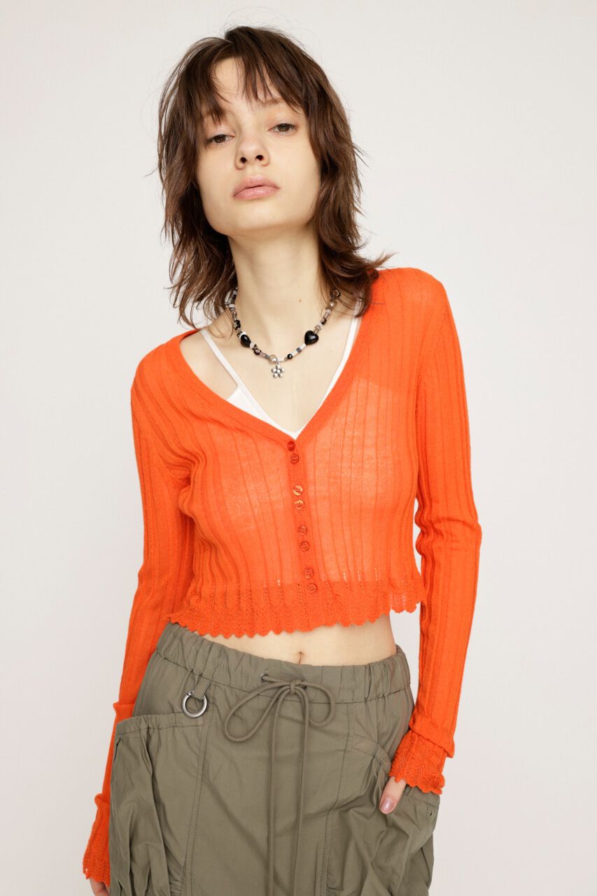 SLY「SHEER CROCHET HG カーディガン」|カーディガン|ORG
