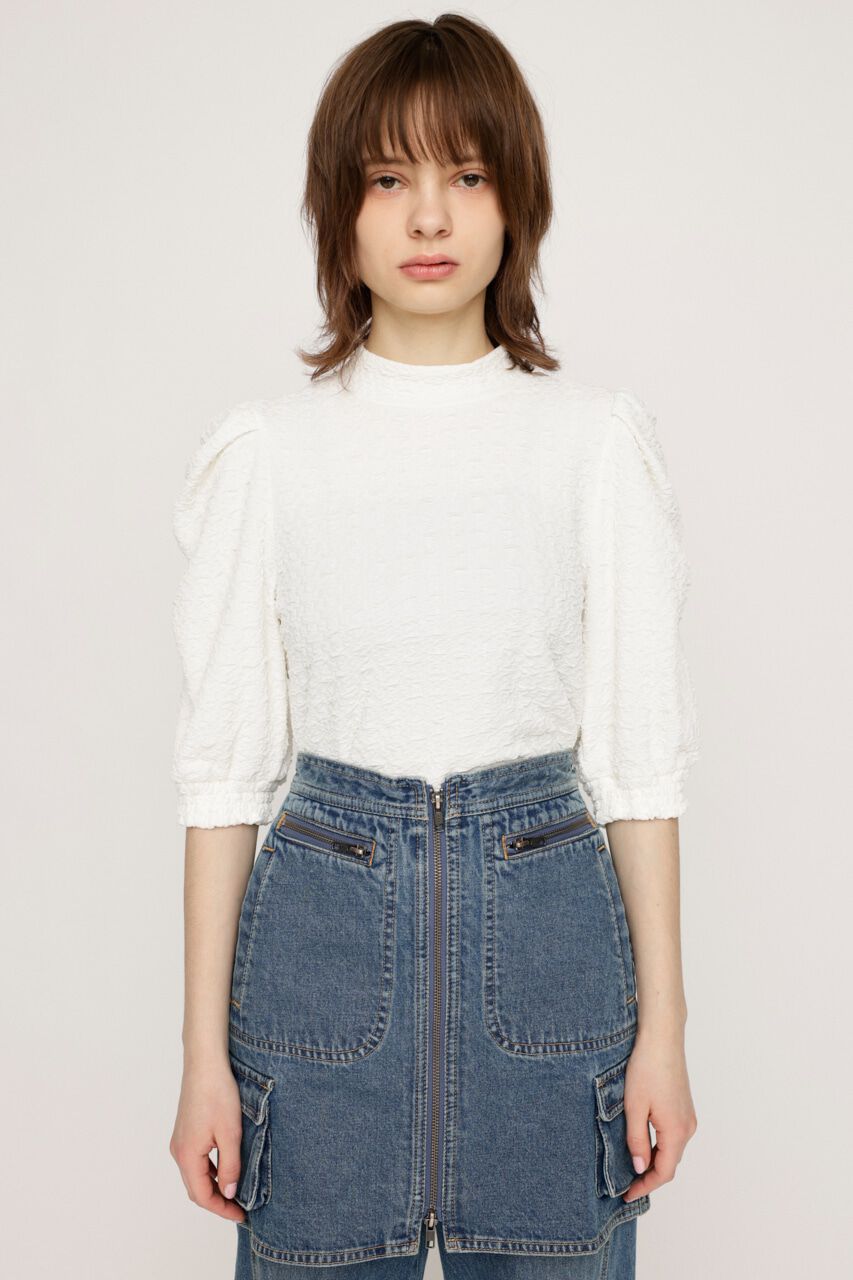 SLY「PUFF SLEEVE GATHER CUT トップス」|Tシャツ・カットソー|IVOY3