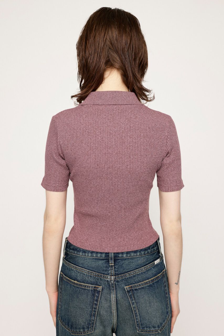 SLY「FRONT ZIP CUT RIB トップス」|Tシャツ・カットソー|